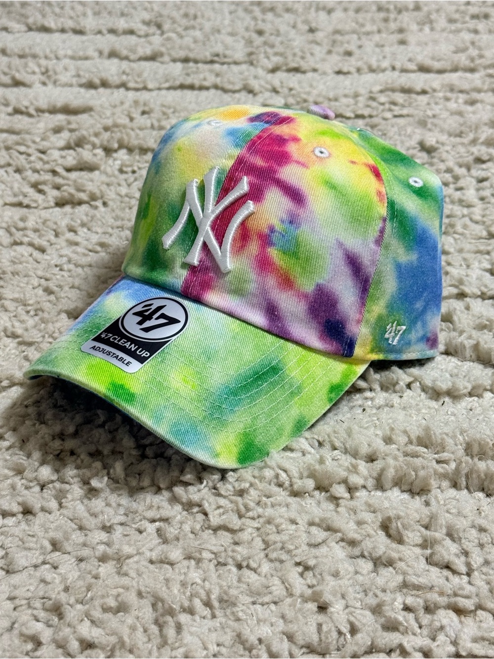 New 47 Brand Unisex New York Yankees Tie-Dye Clean Up Adjustable Hat